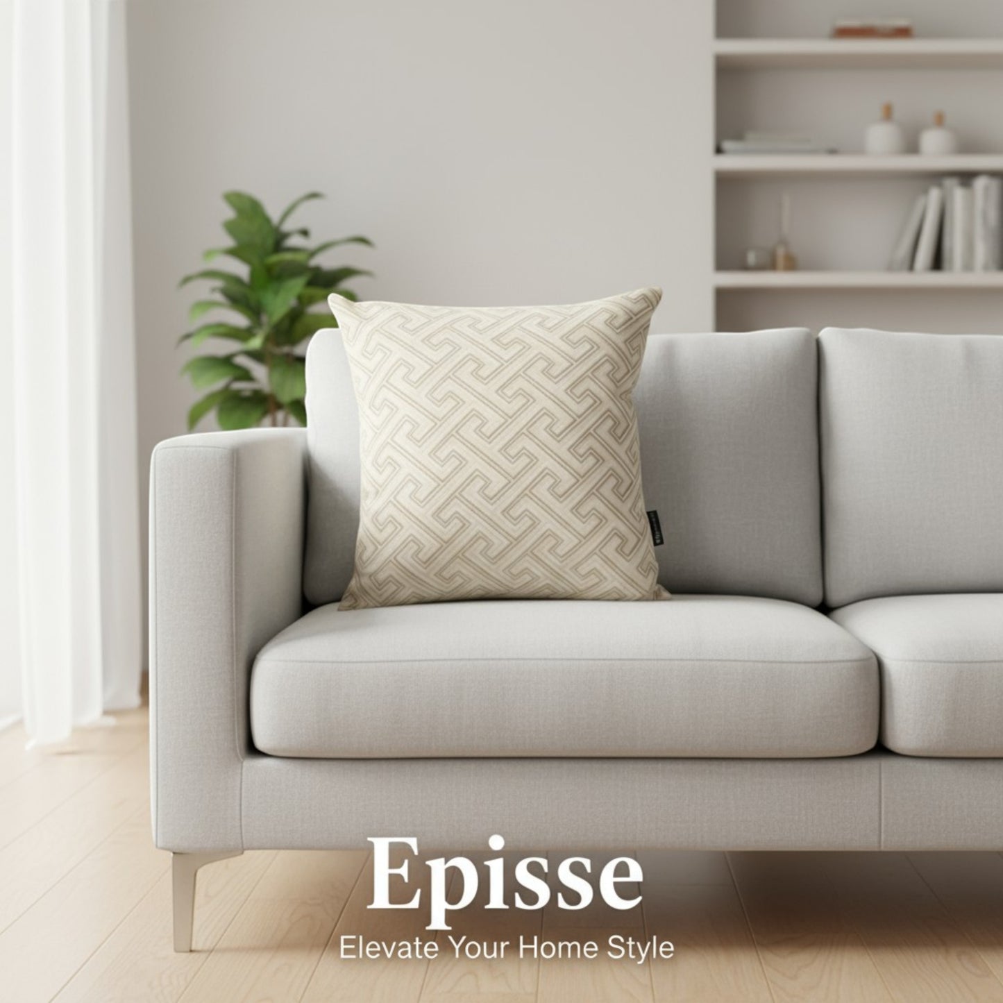 Textured Beige Gold Pillow Cover | Luxe 20x20 Cushion, Handmade