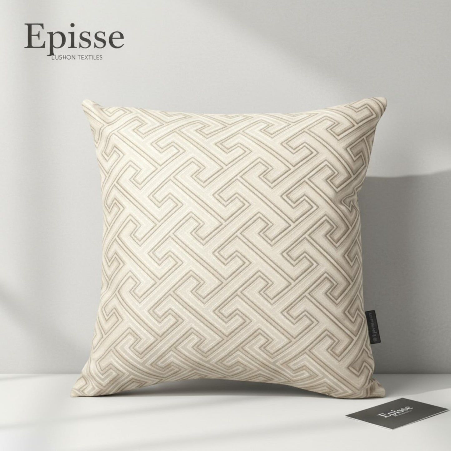 Textured Beige Gold Pillow Cover | Luxe 20x20 Cushion, Handmade