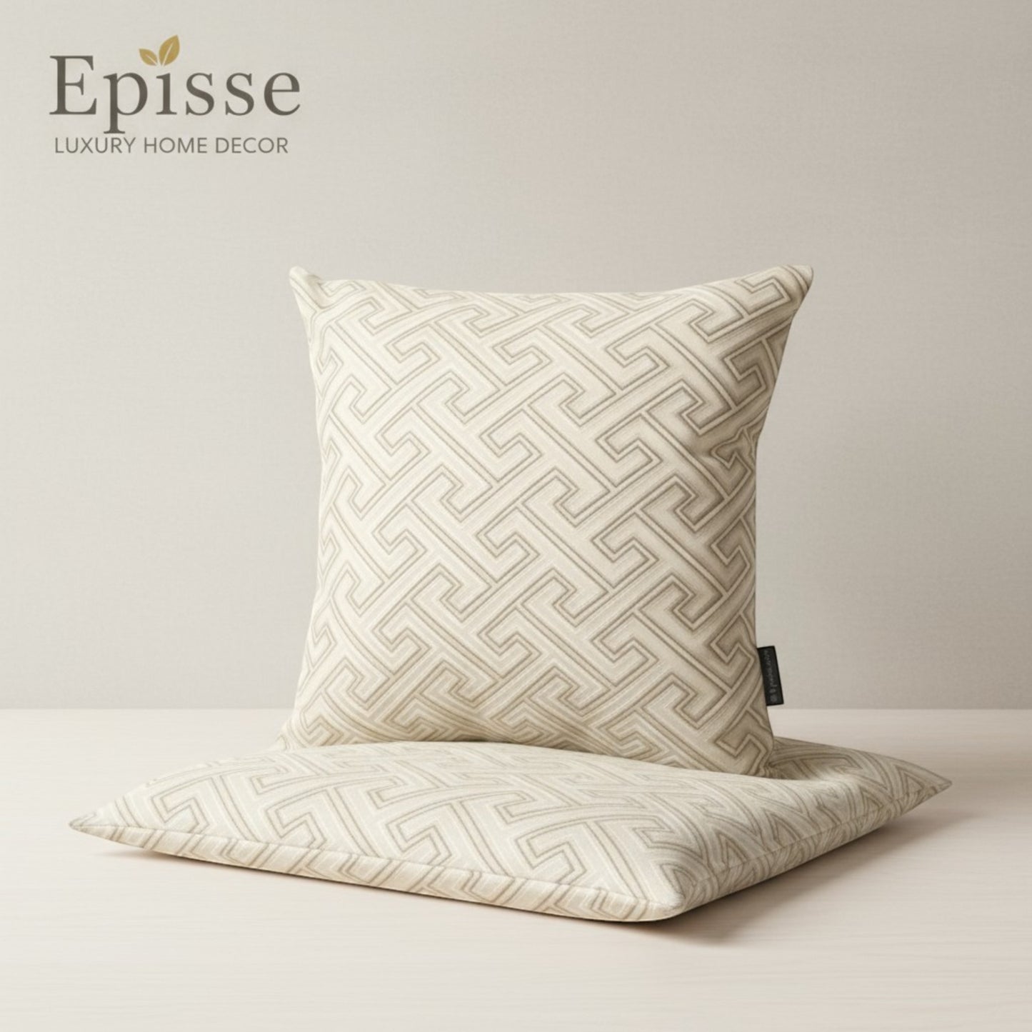 Textured Beige Gold Pillow Cover | Luxe 20x20 Cushion, Handmade